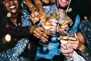 Champagne toast by party goers at Ocean Casino Resort.