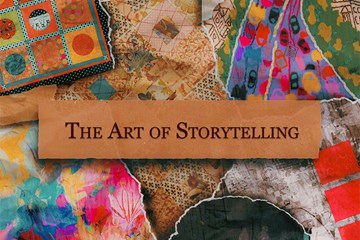 The Art of Storytelling collage of various art pieces in different mediums.
