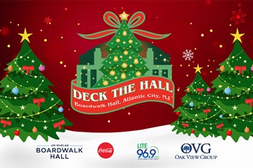 Deck the Halls Boardwalk Hall Atlantic City NJ - Decorated lighted holiday trees.