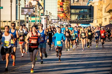 AC Marathon runners on the world famous Atlantic City Boarwalk.