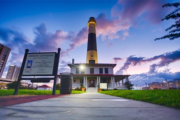 A unique view of Absecon Lighthouse at blue hour by Kristian Gonyea